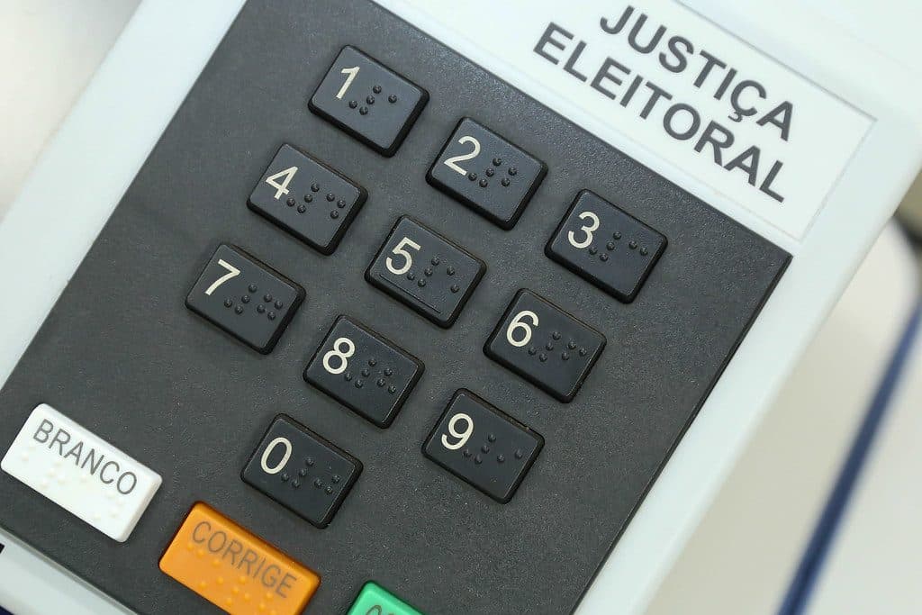 Teclado de uma urna eletrônica da Justiça Eleitoral